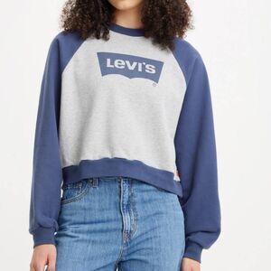Levi’s Vintage Reglan‎ Crewneck Crop Sweatshirt Blue Gray Size XS
